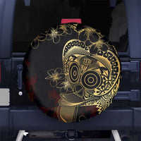 Frangipani Festival Rabaul Spare Tire Cover PNG Tribal Baining Mask Tattoo LT14 No hole Black - Polynesian Pride