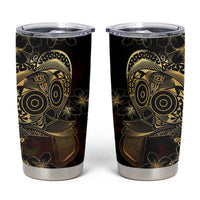 Frangipani Festival Rabaul Tumbler Cup PNG Tribal Baining Mask Tattoo LT14 Black - Polynesian Pride
