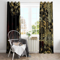 Frangipani Festival Rabaul Window Curtain PNG Tribal Baining Mask Tattoo - Polynesian Pride