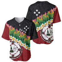 Frangipani Festival Rabaul East New Britain Baseball Jersey Dukduk Dance With Plumeria LT14 - Polynesian Pride