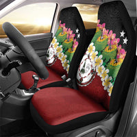 Frangipani Festival Rabaul East New Britain Car Seat Cover Dukduk Dance With Plumeria LT14 - Polynesian Pride