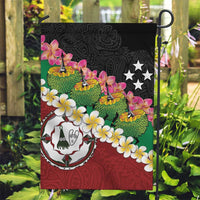 Frangipani Festival Rabaul East New Britain Garden Flag Dukduk Dance With Plumeria LT14 Garden Flag Red - Polynesian Pride