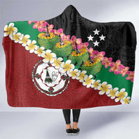 Frangipani Festival Rabaul East New Britain Hooded Blanket Dukduk Dance With Plumeria LT14 One Size Red - Polynesian Pride