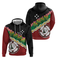 Frangipani Festival Rabaul East New Britain Hoodie Dukduk Dance With Plumeria LT14 - Polynesian Pride