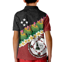 Frangipani Festival Rabaul East New Britain Kid Polo Shirt Dukduk Dance With Plumeria LT14 - Polynesian Pride