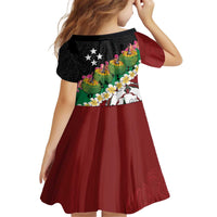 Frangipani Festival Rabaul East New Britain Kid Short Sleeve Dress Dukduk Dance With Plumeria LT14 - Polynesian Pride