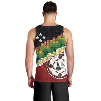 Frangipani Festival Rabaul East New Britain Men Tank Top Dukduk Dance With Plumeria LT14 - Polynesian Pride