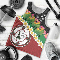 Frangipani Festival Rabaul East New Britain Men Tank Top Dukduk Dance With Plumeria LT14 - Polynesian Pride