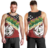 Frangipani Festival Rabaul East New Britain Men Tank Top Dukduk Dance With Plumeria LT14 - Polynesian Pride