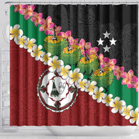 Frangipani Festival Rabaul East New Britain Shower Curtain Dukduk Dance With Plumeria LT14 - Polynesian Pride