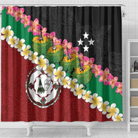 Frangipani Festival Rabaul East New Britain Shower Curtain Dukduk Dance With Plumeria LT14 - Polynesian Pride