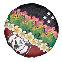 Frangipani Festival Rabaul East New Britain Spare Tire Cover Dukduk Dance With Plumeria LT14 - Polynesian Pride