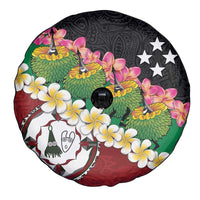 Frangipani Festival Rabaul East New Britain Spare Tire Cover Dukduk Dance With Plumeria LT14 - Polynesian Pride