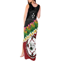 Frangipani Festival Rabaul East New Britain Tank Maxi Dress Dukduk Dance With Plumeria LT14 - Polynesian Pride