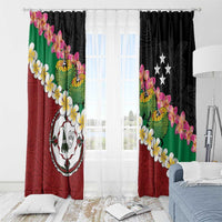 Frangipani Festival Rabaul East New Britain Window Curtain Dukduk Dance With Plumeria LT14 - Polynesian Pride