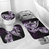 Purple Black Aloha Hawaii Bathroom Set Polynesian Shark Tattoo Plumeria