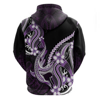 Purple Black Aloha Hawaii Hoodie Polynesian Shark Tattoo Plumeria
