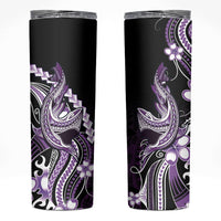 Purple Black Aloha Hawaii Skinny Tumbler Polynesian Shark Tattoo Plumeria LT14 Purple - Polynesian Pride