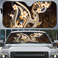 Orange Black Aloha Hawaii Auto Sun Shade Polynesian Shark Tattoo Plumeria