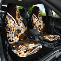 Orange Black Aloha Hawaii Car Seat Cover Polynesian Shark Tattoo Plumeria