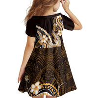 Orange Black Aloha Hawaii Family Matching Off Shoulder Maxi Dress and Hawaiian Shirt Polynesian Shark Tattoo Plumeria LT14 - Polynesian Pride