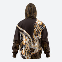 Orange Black Aloha Hawaii Hoodie Polynesian Shark Tattoo Plumeria