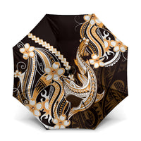 Orange Black Aloha Hawaii Umbrella Polynesian Shark Tattoo Plumeria