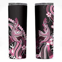 Pink Black Aloha Hawaii Skinny Tumbler Polynesian Shark Tattoo Plumeria LT14 Pink - Polynesian Pride