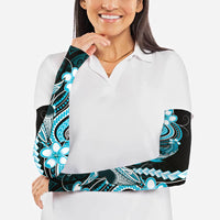 Blue Black Aloha Hawaii Arm Sleeves Polynesian Shark Tattoo Plumeria