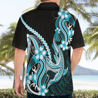 Blue Black Aloha Hawaii Hawaiian Shirt Polynesian Shark Tattoo Plumeria