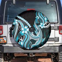 Blue Black Aloha Hawaii Spare Tire Cover Polynesian Shark Tattoo Plumeria