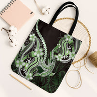 Green Black Aloha Hawaii Tote Bag Polynesian Shark Tattoo Plumeria