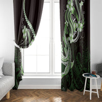Green Black Aloha Hawaii Window Curtain Polynesian Shark Tattoo Plumeria