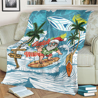 Hawaii Summer Christmas Blanket Surfing Santa Shaka Catch The Wave