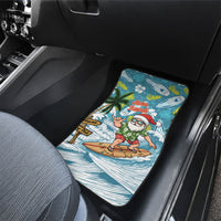 Hawaii Summer Christmas Car Mats Surfing Santa Shaka Catch The Wave