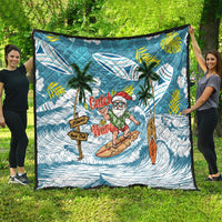 Hawaii Summer Christmas Quilt Surfing Santa Shaka Catch The Wave