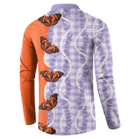 Kamehameha Butterfly Palaka Hawaii Button Sweatshirt Pulelehua Honohono Pikake Lei LT14 - Polynesian Pride