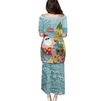 Aloha Hawaii Mele Kalikimaka Family Matching Puletasi and Hawaiian Shirt Chilling Santa With Pineapple - Polynesian Pattern LT14 - Polynesian Pride