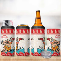 Mele Kalikimaka Hawaii 4 in 1 Can Cooler Tumbler Water-skiing Santa Tropical Vibes LT14 - Polynesian Pride