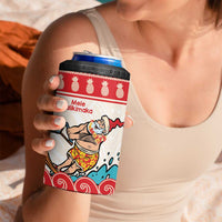Mele Kalikimaka Hawaii 4 in 1 Can Cooler Tumbler Water-skiing Santa Tropical Vibes LT14 - Polynesian Pride