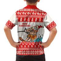 Mele Kalikimaka Hawaii Family Matching Puletasi and Hawaiian Shirt Water-skiing Santa Tropical Vibes LT14 - Polynesian Pride