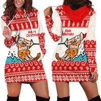 Mele Kalikimaka Hawaii Hoodie Dress Water-skiing Santa Tropical Vibes LT14 - Polynesian Pride