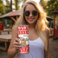 Mele Kalikimaka Hawaii Skinny Tumbler Water-skiing Santa Tropical Vibes LT14 - Polynesian Pride
