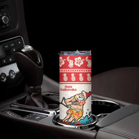 Mele Kalikimaka Hawaii Skinny Tumbler Water-skiing Santa Tropical Vibes LT14 - Polynesian Pride