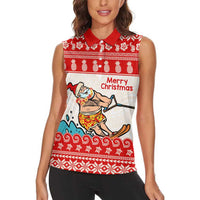 Mele Kalikimaka Hawaii Women Sleeveless Polo Shirt Water-skiing Santa Tropical Vibes LT14 - Polynesian Pride