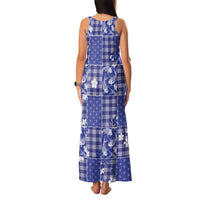 Blue Palaka Japanese Patterns Family Matching Tank Maxi Dress and Hawaiian Shirt Koi Fish Asanoha Sakura Patchwork Stylized - Polynesian Pride