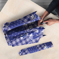 Blue Palaka Japanese Patterns Umbrella Koi Fish Asanoha Sakura Patchwork Stylized - Polynesian Pride