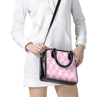 Pink Palaka Japanese Patterns Shoulder Handbag Koi Fish Asanoha Sakura Patchwork Stylized - Polynesian Pride