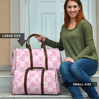 Pink Palaka Japanese Patterns Travel Bag Koi Fish Asanoha Sakura Patchwork Stylized - Polynesian Pride