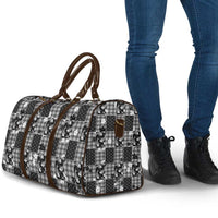Black Palaka Japanese Patterns Travel Bag Koi Fish Asanoha Sakura Patchwork Stylized - Polynesian Pride